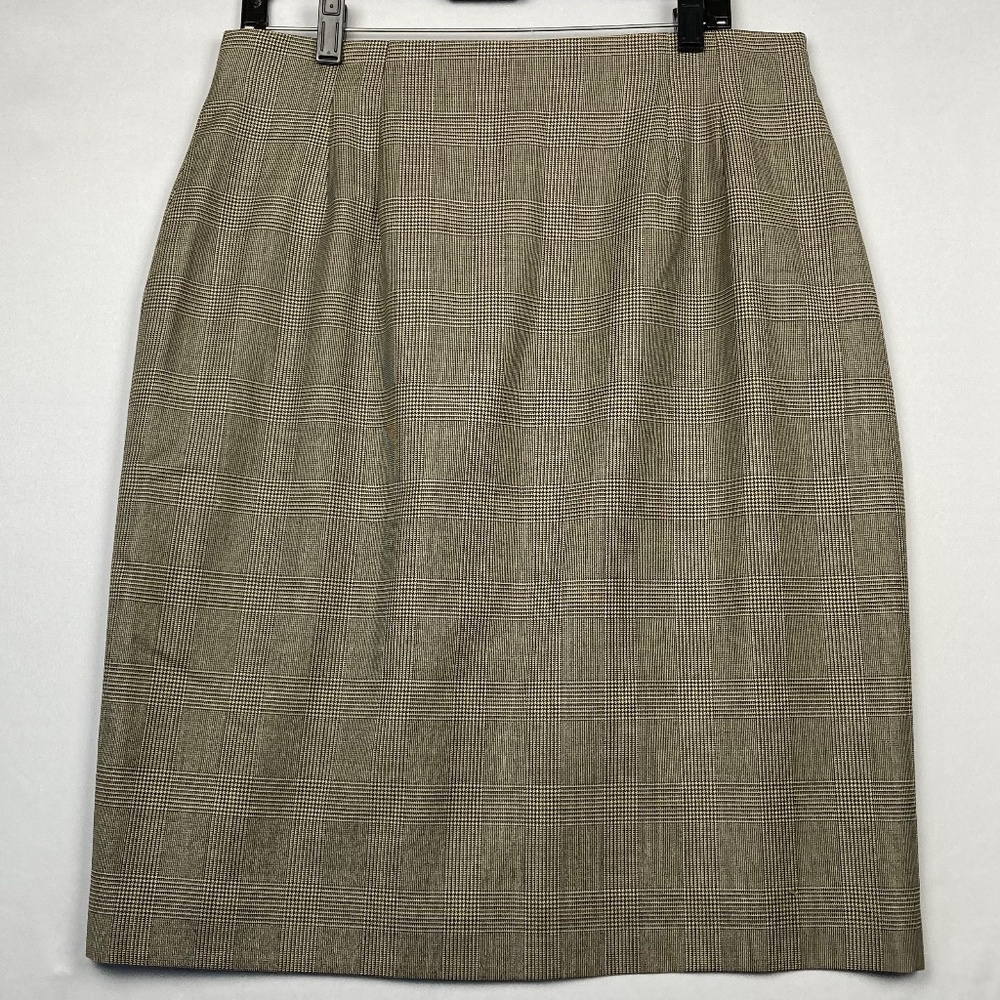 AUSTIN REED London-New York Houndstooth 100% Worsted Wool Pencil Skirt Size 6
